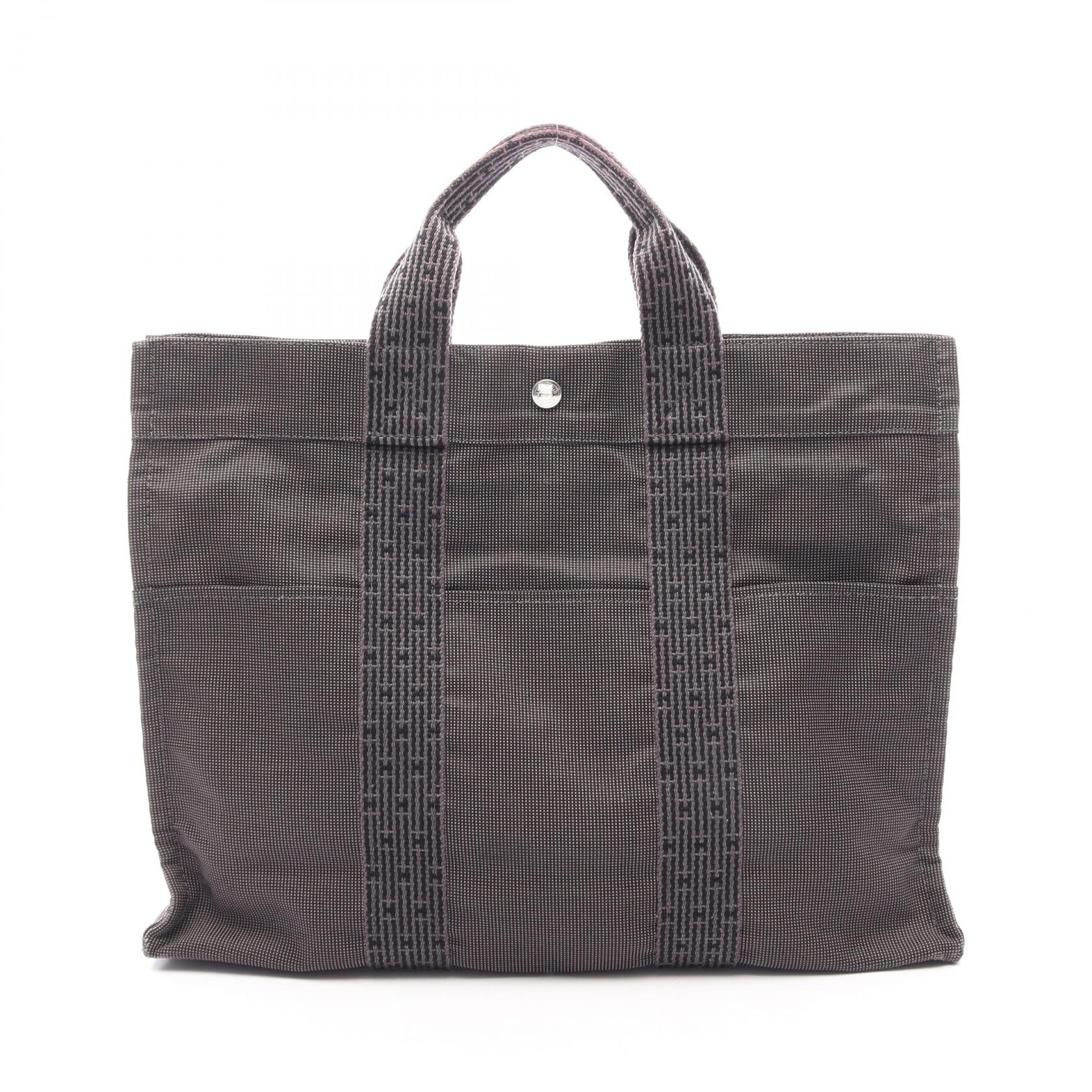 エルメス HERMES エールラインMM トートバッグ バッグ キャンバス ナイロンキャンバス メンズ レディース グレー系 【中古】