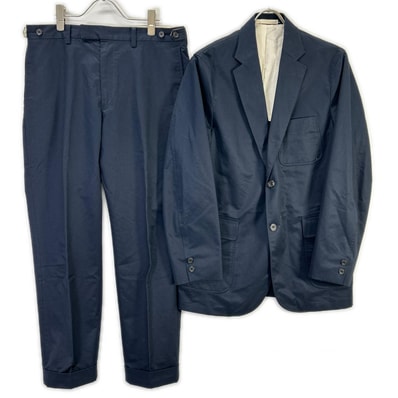 ビームスプラス 23SS ネイビー 80/3 Twill 3B ジャケット/パンツ セットアップ L