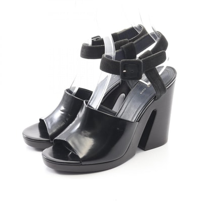 セリーヌ CELINE サンダル 靴 レザー スウェード レディース ブラック系 【中古】