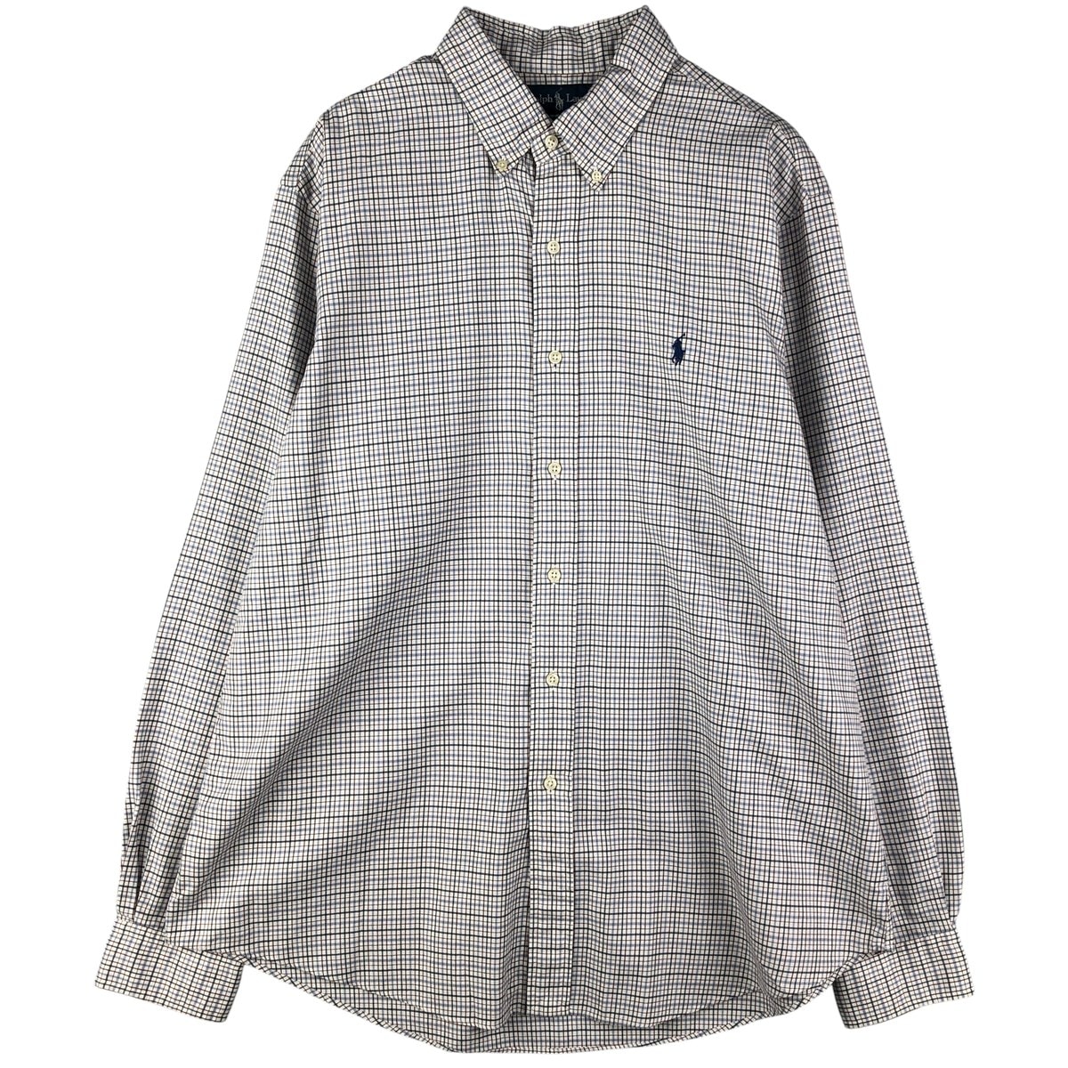 古着 ラルフローレン Ralph Lauren CUSTOM FIT 長袖 ボタンダウンチェックシャツ メンズXL相当/eaa602354