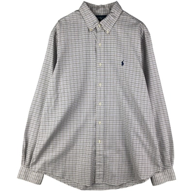古着 ラルフローレン Ralph Lauren CUSTOM FIT 長袖 ボタンダウンチェックシャツ メンズXL相当/eaa602354