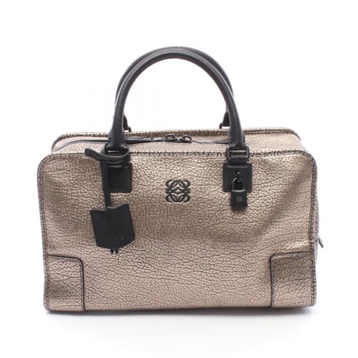 ロエベ LOEWE アマソナ36 メタリック ハンドバッグ バッグ レザー レディース ゴールド系 【中古】