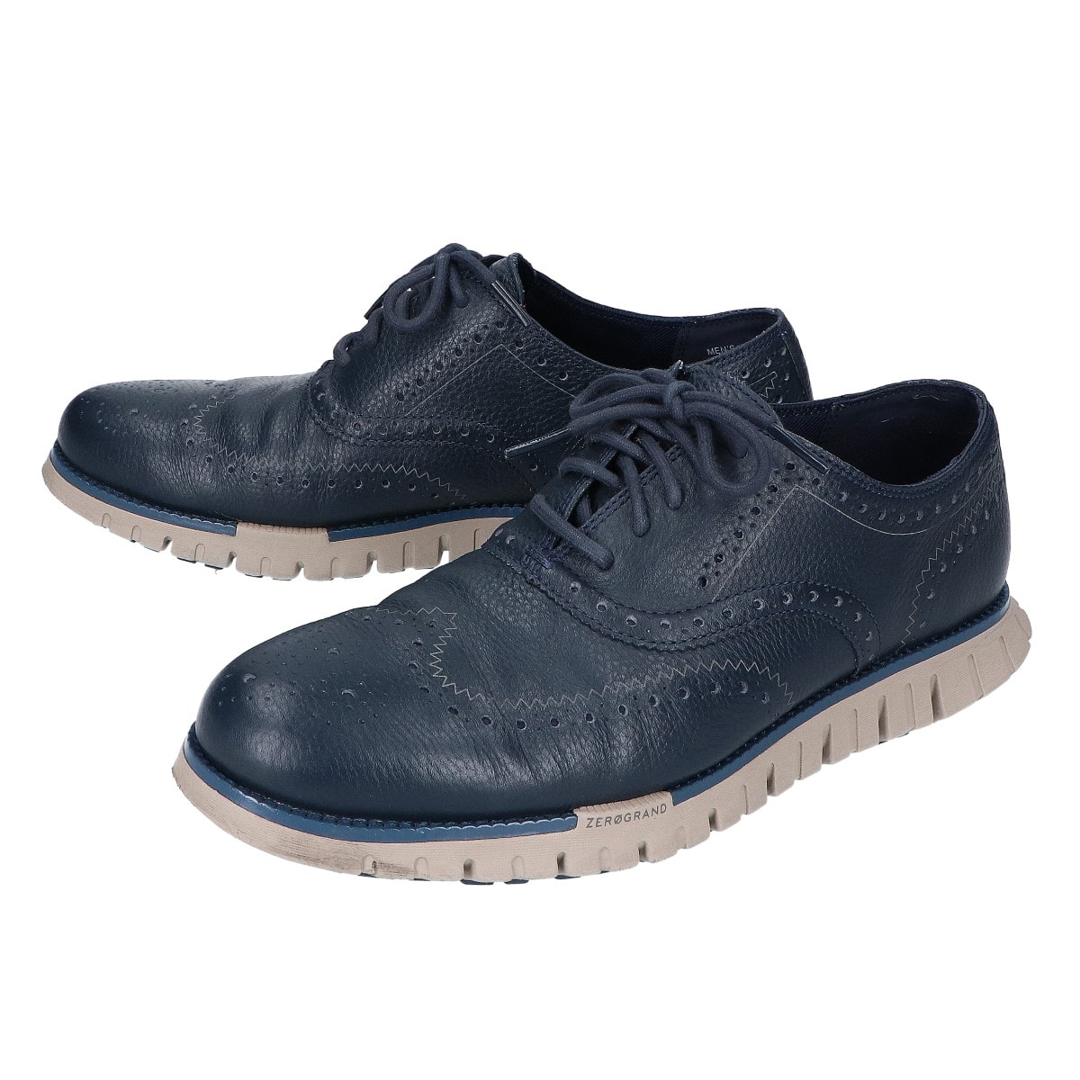 コールハーン 【美品】C38847 ZG RMSTD WING LINED ゼログランド リマスタードウィングチップオックス ラインド 8M