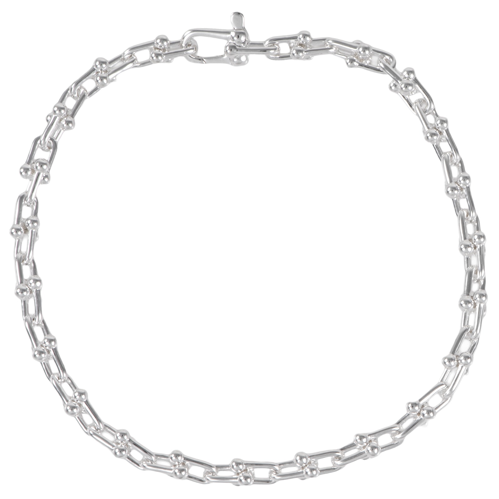 TIFFANY&Co. ティファニー ハードウェア マイクロ リンク ブレスレット スターリングシルバー シルバー【中古】