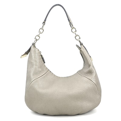 フェンディ FENDI ショルダーバッグ セレリア レザー ゴールドグレー シルバー レディース 8BR618-NDU【中古】 e60292k