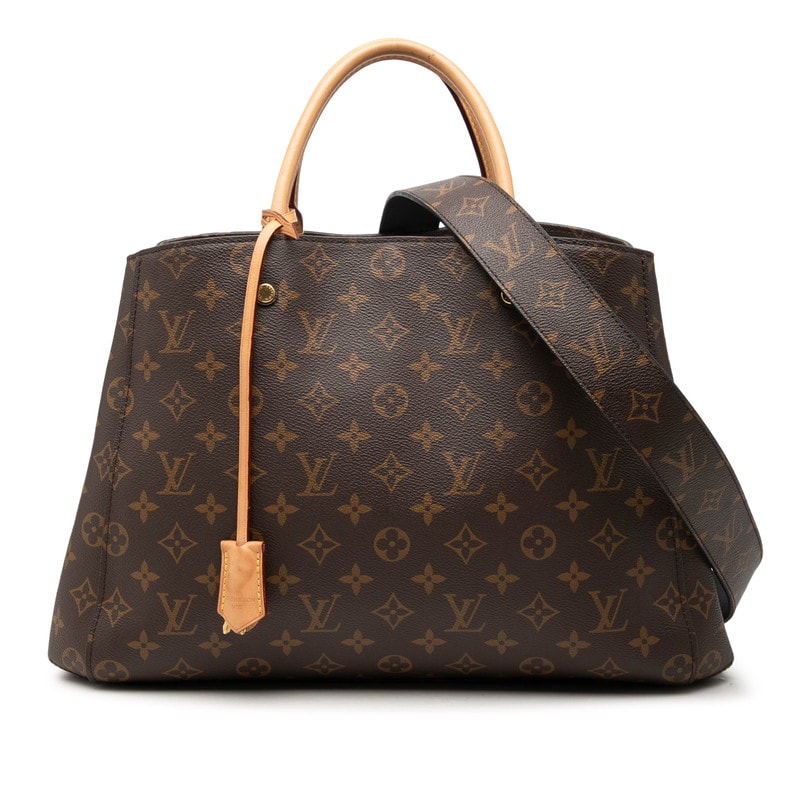 ルイ ヴィトン モノグラム モンテーニュMM ハンドバッグ ショルダーバッグ 2WAY M41056 ブラウン PVC レザー レディース LOUIS VUITTON 【中古】