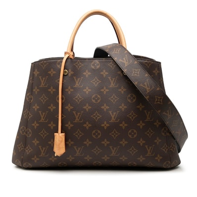 ルイ ヴィトン モノグラム モンテーニュMM ハンドバッグ ショルダーバッグ 2WAY M41056 ブラウン PVC レザー レディース LOUIS VUITTON 【中古】