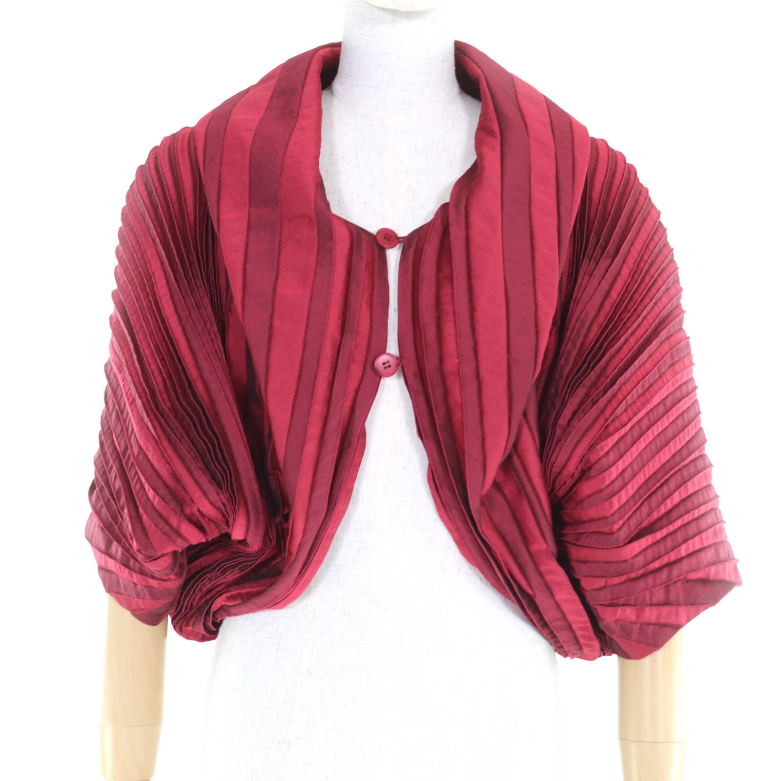 極美品 イッセイミヤケ カーディガン レッド系 レディース 2