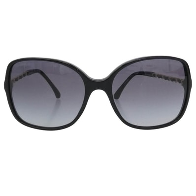CHANEL シャネル サングラス CH5210-Q-A スクエア シェイプ チェーン サングラス ブラック系 ゴールド系 57□17 135【中古】