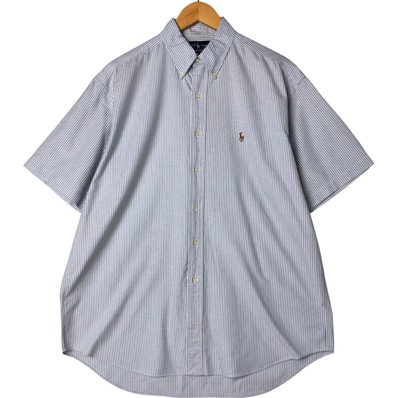 古着 ラルフローレン Ralph Lauren BLAKE 半袖 ボタンダウン ストライプシャツ メンズL相当/eaa557842