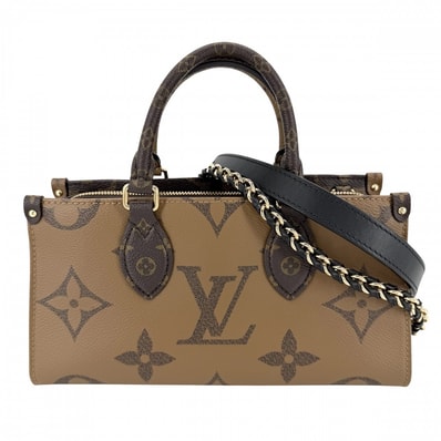 LOUIS VUITTON ルイヴィトン 2WAY オンザゴーEW チェーン ハンドバッグ ショルダーバッグ 肩掛け 斜め掛け M14236 モノグラムジャイアント モノグラム・リバース ブラウン 茶 ゴールド金具 レディース【中古品】
