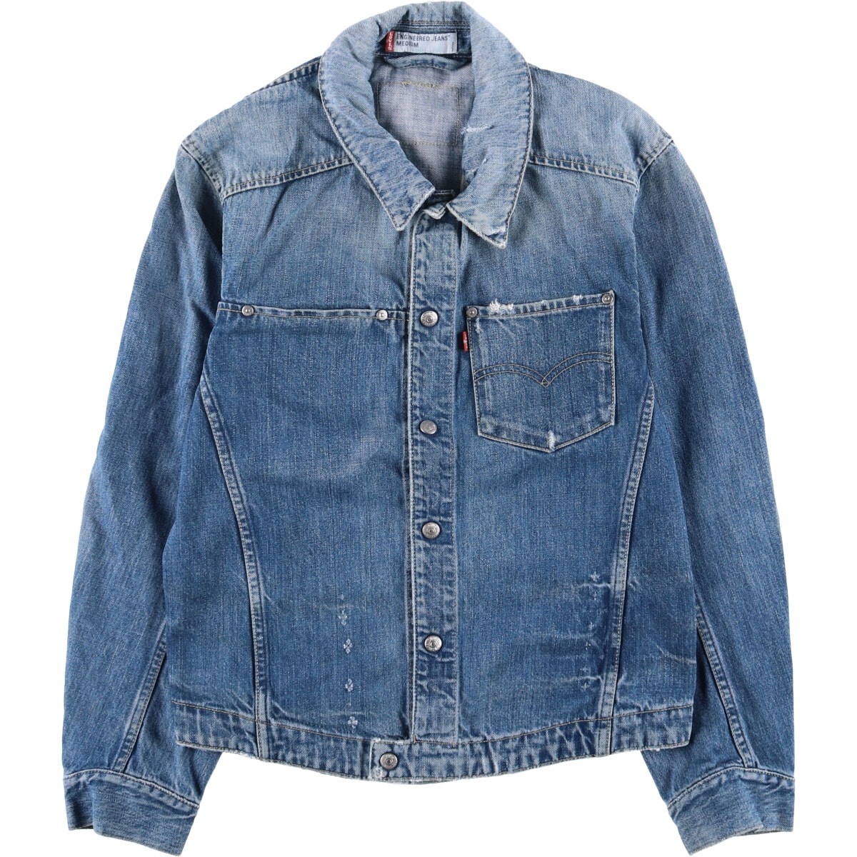 古着 00年代 リーバイス Levi's ENGINEERED エンジニアード 70100-1655 ユーロモデル 立体裁断 デニムジャケット メンズM相当/eaa588757