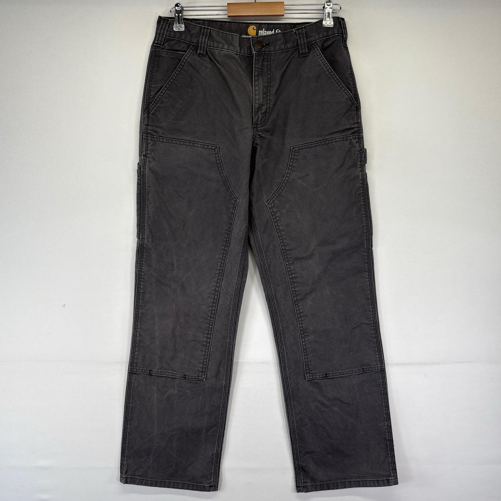 古着 カーハート Carhartt パンツ ダック ダブルニー ペインター ワーク ワンポイントロゴ W32×L32  グレー系 メンズ