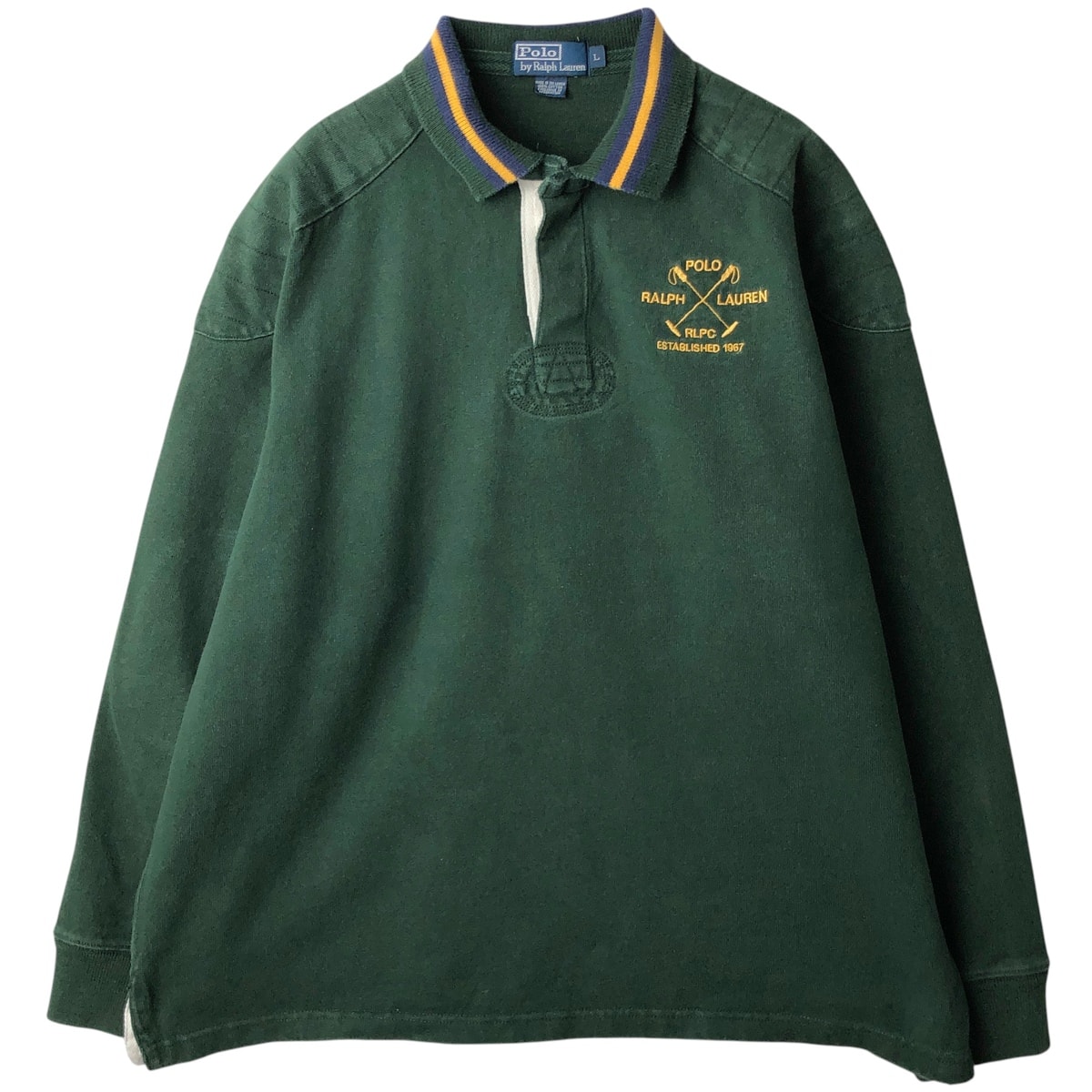 古着 ラルフローレン Ralph Lauren POLO by Ralph Lauren 長袖 ラガーシャツ メンズL相当/eaa611905