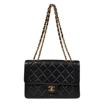 シャネル マトラッセ ショルダーバッグ ラムスキン ブラック レディース CHANEL 中古