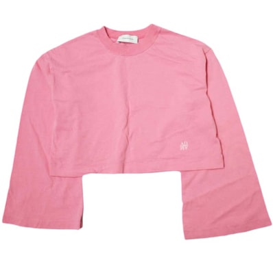 ADAM ET ROPE アダムエロペ 24SS サステナブル ワイドスリーブクロップドTEE GAM04120 Free ピンク 長袖 Tシャツ トップス g22218