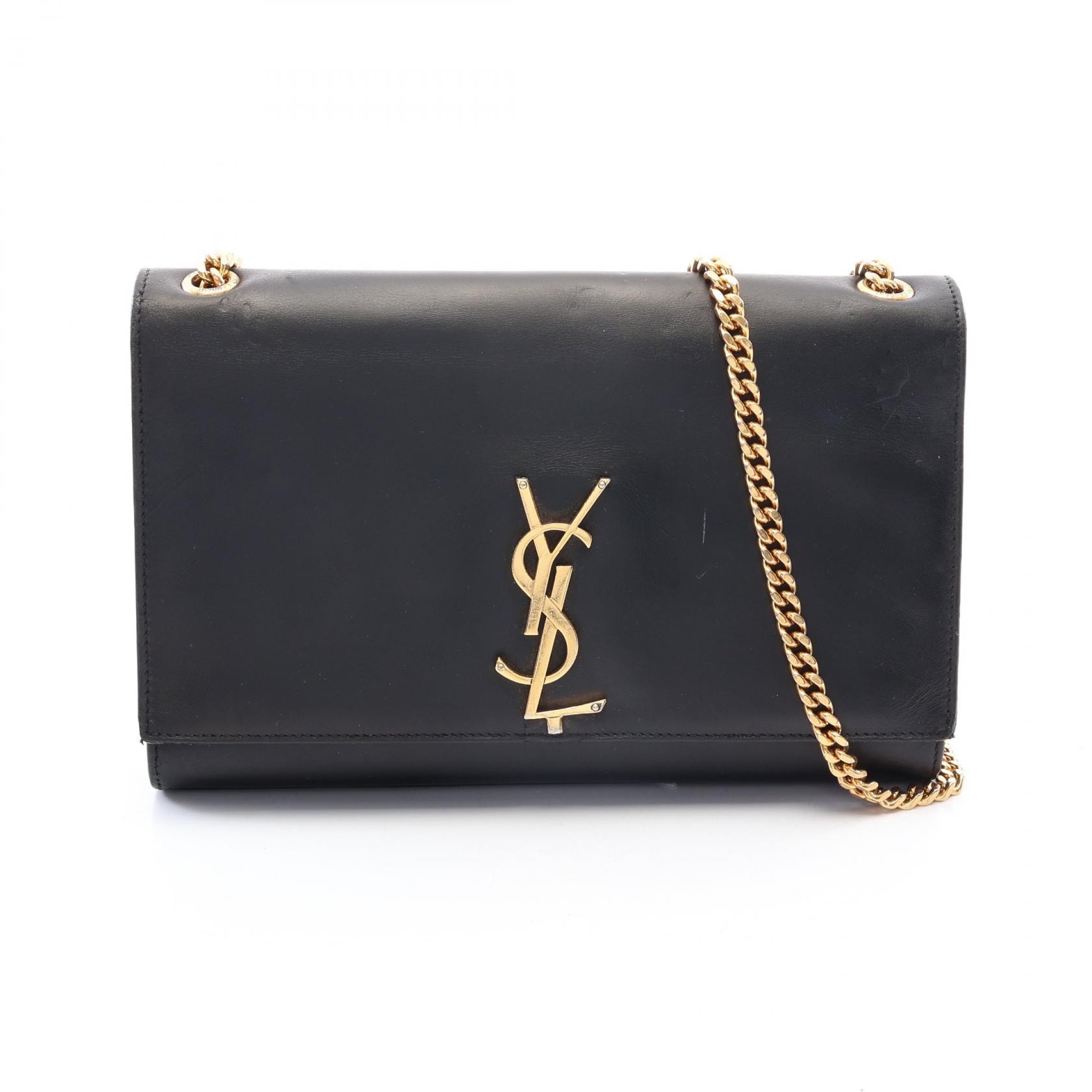 サンローランパリ SAINT LAURENT PARIS ケイト モノグラム ショルダーバッグ バッグ レザー レディース ブラック系 354119 【中古】