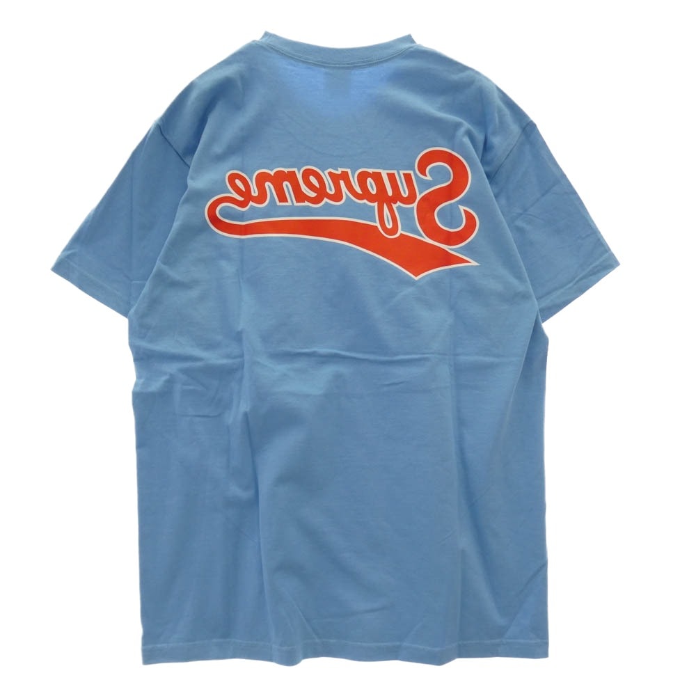 Supreme シュプリーム Tシャツ 24SS Backwards Tee バックワーズ バックロゴプリント Tシャツ 半袖カットソー ライトブルー系 M【新古品】【未使用】【中古】