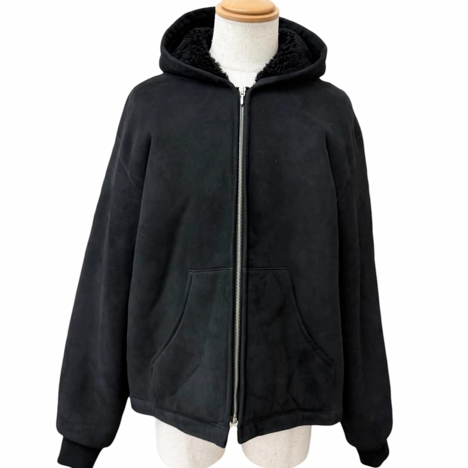 極美品 アプレッセ パーカー Mouton ZIP leather Hoodie