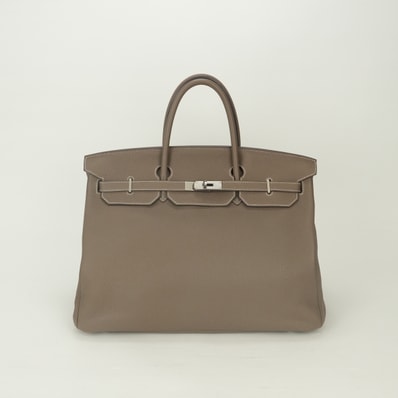 エルメス HERMES バーキン40 バーキン 40 バッグ トートバッグ トゴ エトゥープ Etoupe グレー Gray シルバー金具 ハンドバッグ