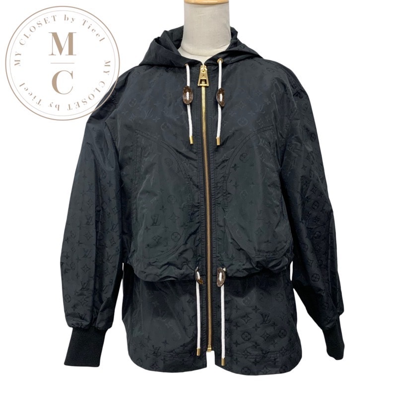 ルイヴィトン LOUIS VUITTON モノグラム アウター パーカー ウォーターリペレント ジャケット ブラック