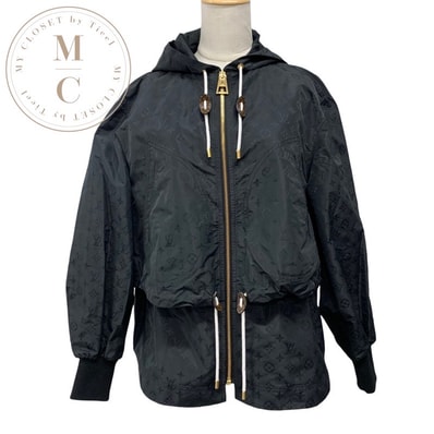 ルイヴィトン LOUIS VUITTON モノグラム アウター パーカー ウォーターリペレント ジャケット ブラック