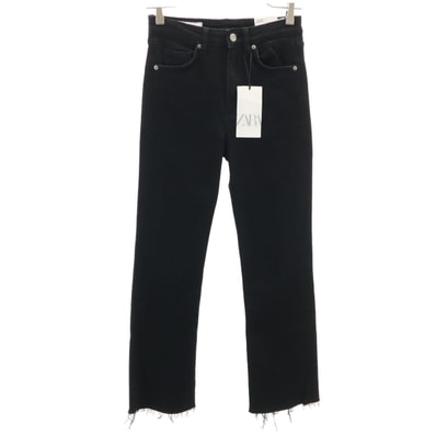 未使用 ZARA ザラ クロップド フレアパンツ 34 ブラック