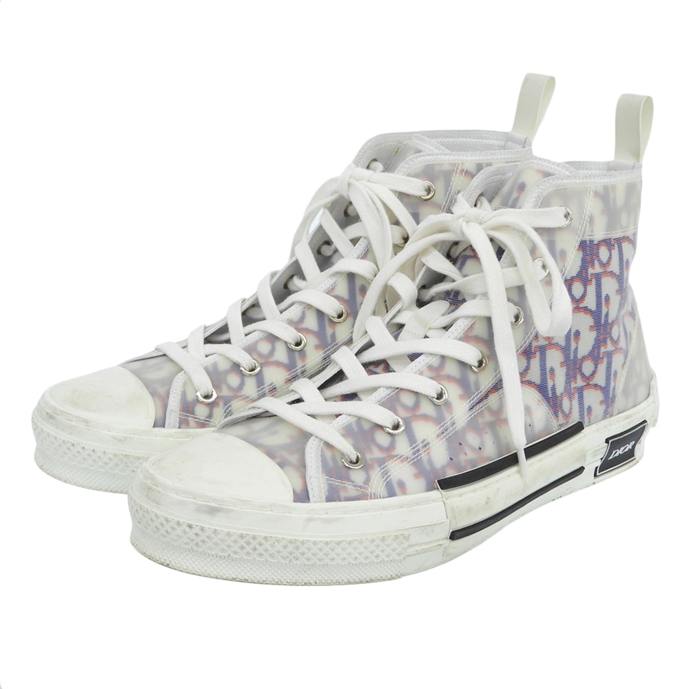 ディオール 20CLS 総柄 B23 ハイカット スニーカー シューズ メンズ ホワイト 42 42