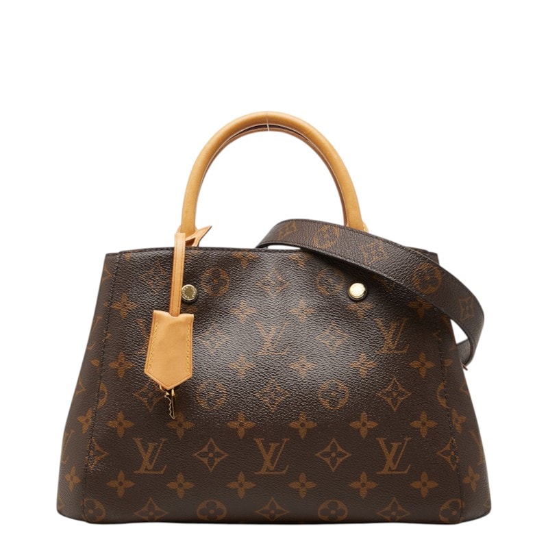 ルイ ヴィトン モノグラム モンテーニュBB ハンドバッグ ショルダーバッグ 2WAY M41055 ブラウン PVC レザー レディース LOUIS VUITTON 中古