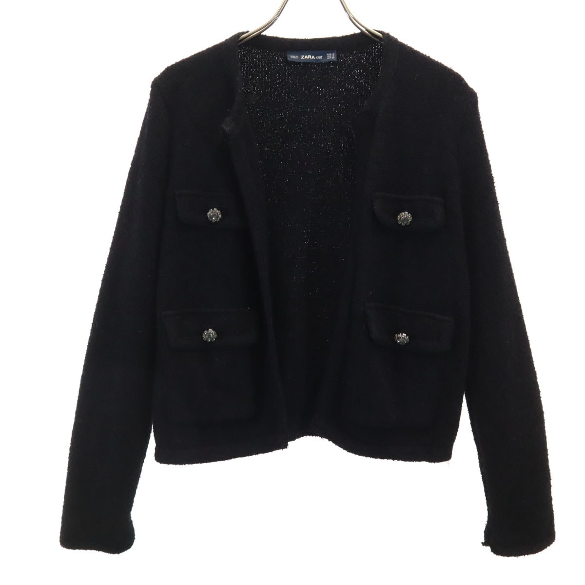 ZARA KNIT ザラニット ニットジャケット S ブラック