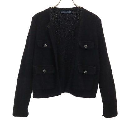 ZARA KNIT ザラニット ニットジャケット S ブラック