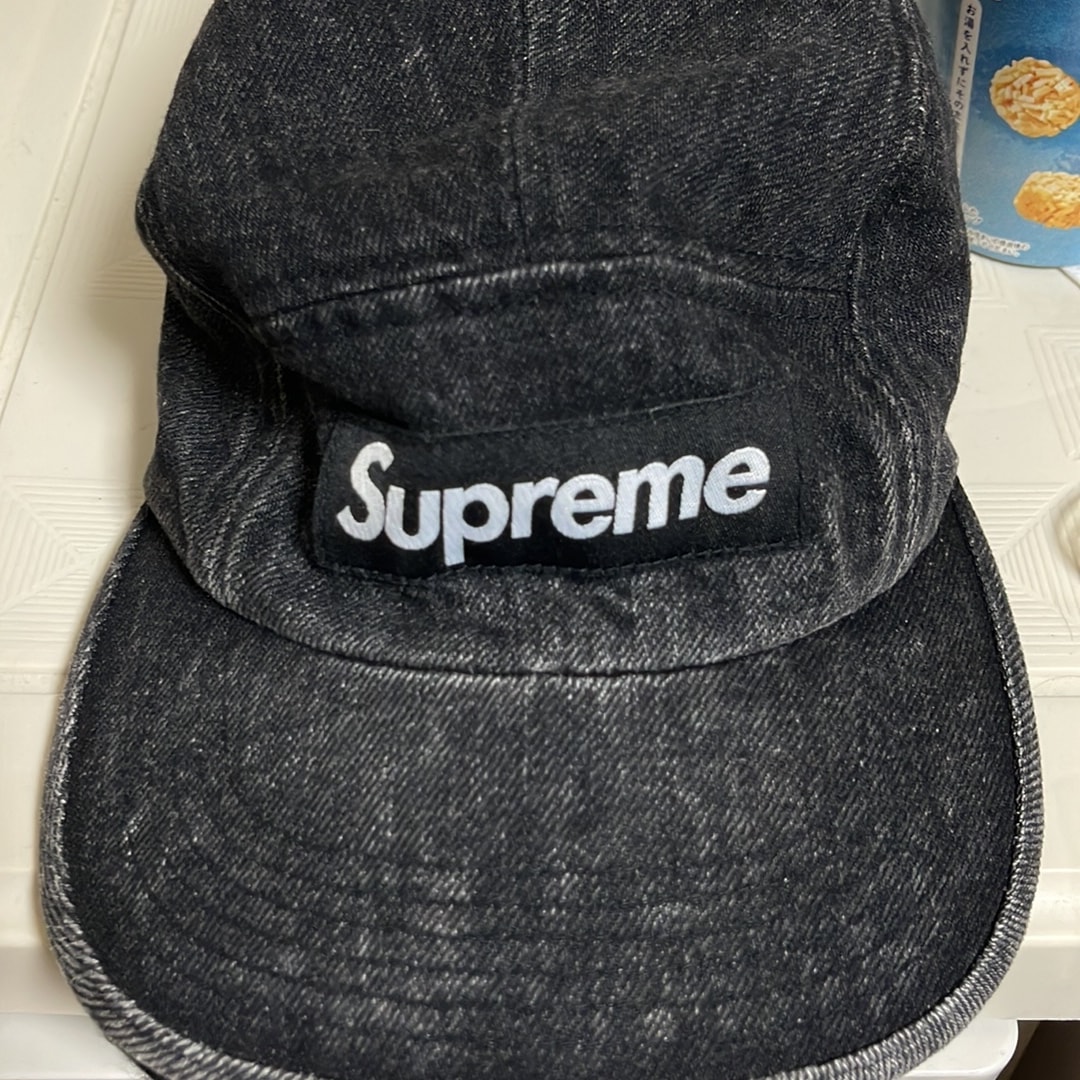 Supreme Coated Denim Camp Cap "Black"