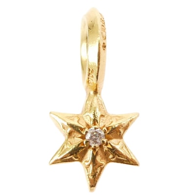CHROME HEARTS クロムハーツ(原本無) ペンダントトップ 22K STACK STAR V2 1PD ダイヤ スタースタックチャーム ペンダント トップ ゴールド系【中古】