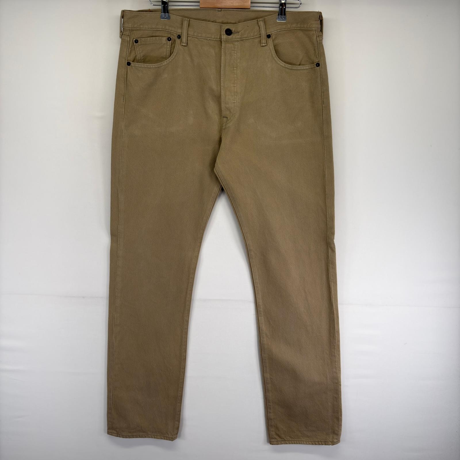 古着 リーバイス Levi's デニム パンツ ストレート 501 ボタンフライ 5ポケット ジーンズ ジーパン w36 L34  ベージュ系 メンズ