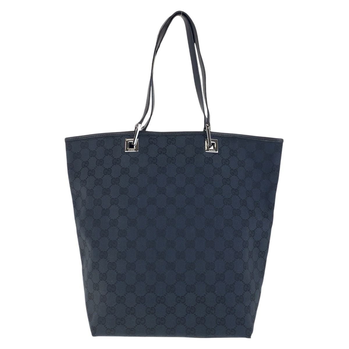 超美品　グッチ GUCCI トートバック　キャンバス ブラック シルバー金具 美品 GUCCI グッチ ブラック 黒 シルバー金具 GGキャンバス
