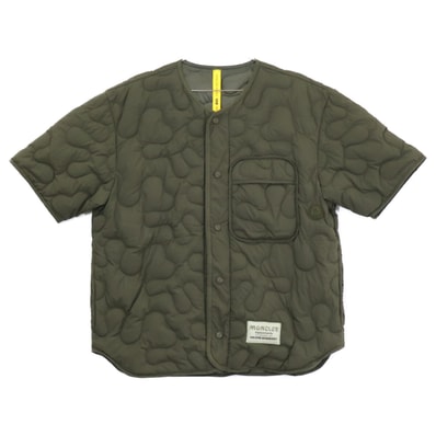 モンクレール GENIUS 5 xSALEHE BEMBURY【23年製】 CAMICIA バックプリント キルティング 半袖ダウンジャケット 48