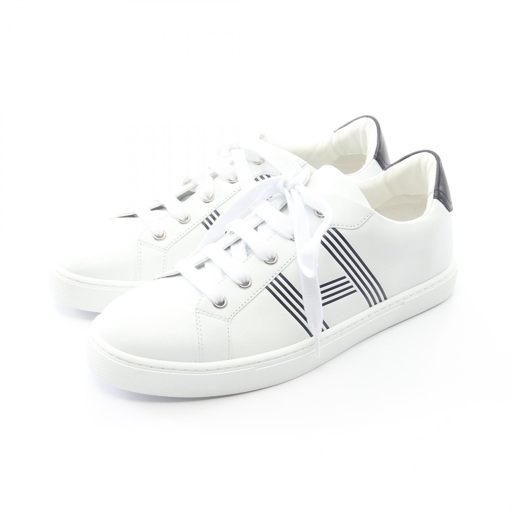 エルメス HERMES アヴァンタージュ バイアスH スニーカー 靴 レザー ホワイト レディース ホワイト系 / ブラック系 【中古】