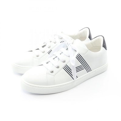 エルメス HERMES アヴァンタージュ バイアスH スニーカー 靴 レザー ホワイト レディース ホワイト系 / ブラック系 【中古】