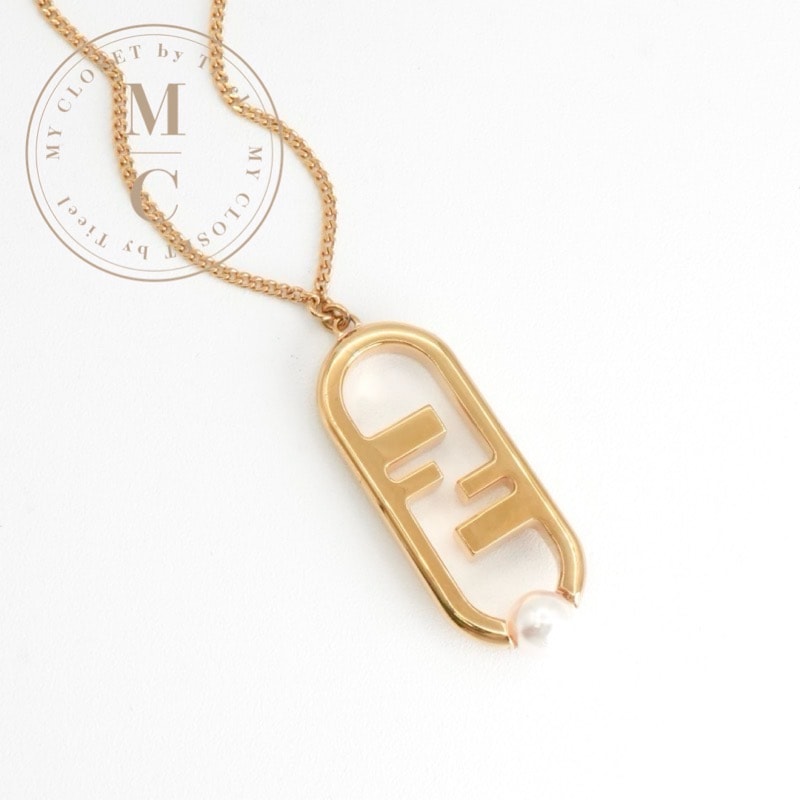 フェンディ FENDI オーロック ネックレス ゴールド パール