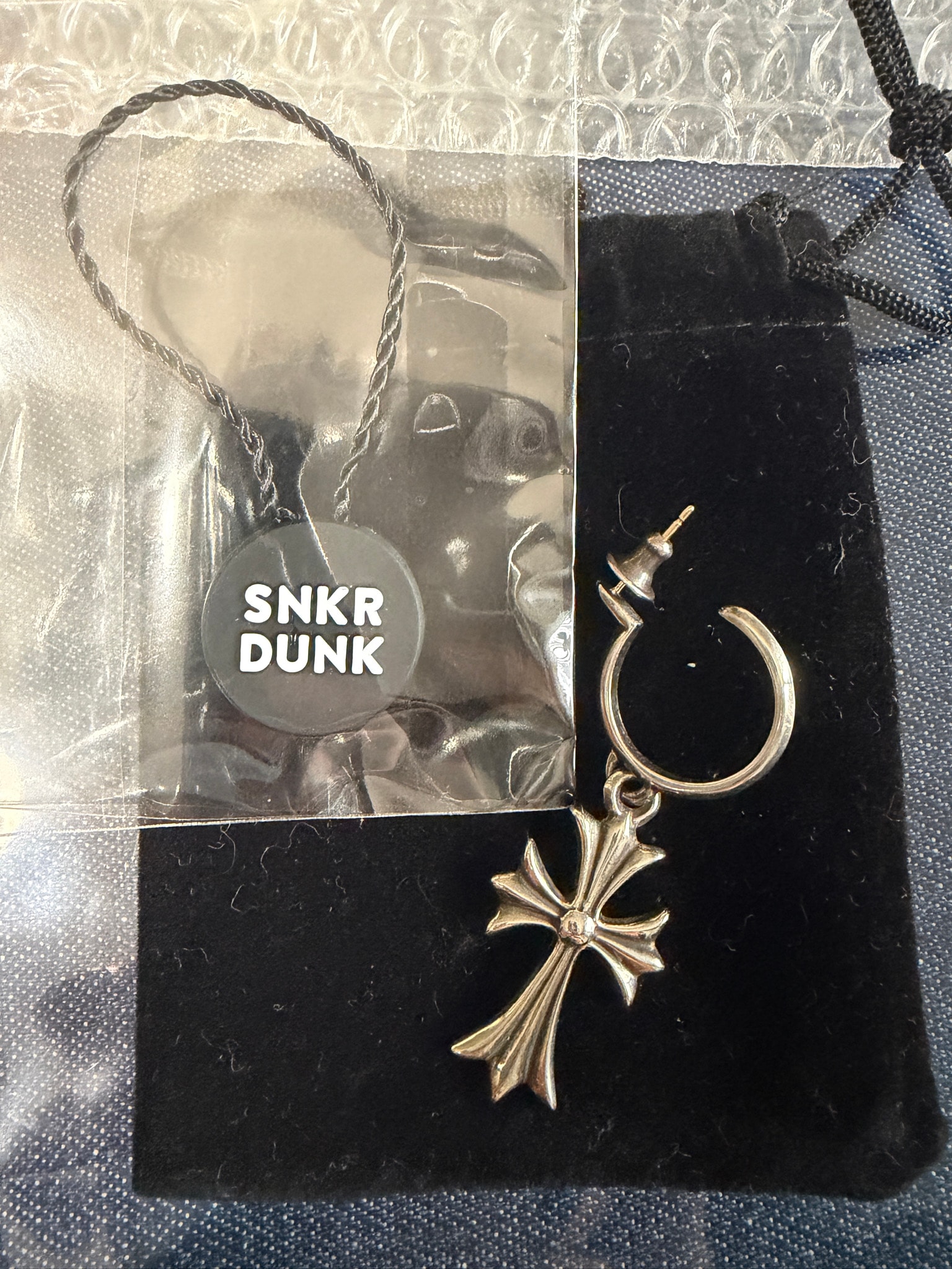 Chrome Hearts Tiny CH Cross Hoop Earrings "Silver"