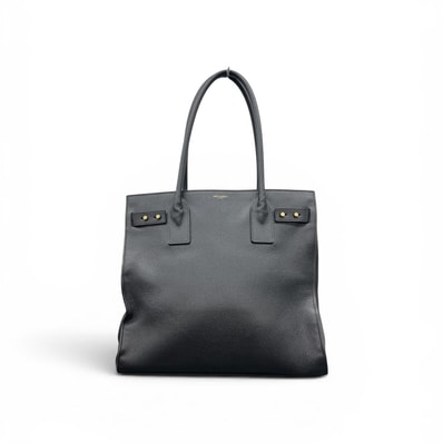SAINT LAURENT 美品 サンローラン サック ド ジュール スープル NSトート トートバッグ 647168 レザー ブラック ハンドバッグ ビジネスバッグ ショルダーバッグ ABランク 鑑定済 中古 サンローランバッグ