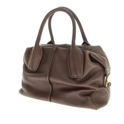 【中古】トッズ TOD'S 2way レザー ハンドバッグ ダークブラウン【W33xH22xD15】【レディース】