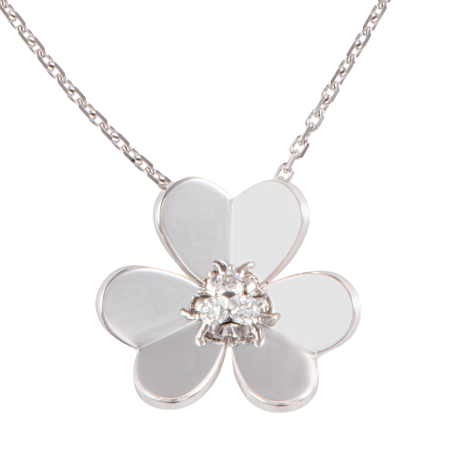 Van Cleef & Arpels ヴァンクリーフ&アーペル フリヴォル ペンダント ラージモデル VCARD25300 ネックレス K18WG ダイヤモンド シルバー【中古】