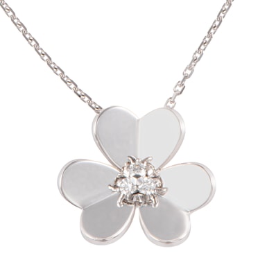Van Cleef & Arpels ヴァンクリーフ&アーペル フリヴォル ペンダント ラージモデル VCARD25300 ネックレス K18WG ダイヤモンド シルバー【中古】