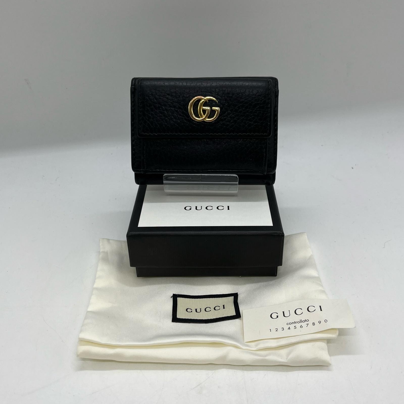GUCCI グッチ 3つ折り財布 GGマーモント 523277 0416 ブラック