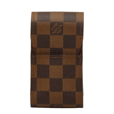 ルイ ヴィトン ダミエ エテュイ シガレット タバコケース シガレットケース N63024 ブラウン PVC レザー レディース LOUIS VUITTON 【中古】