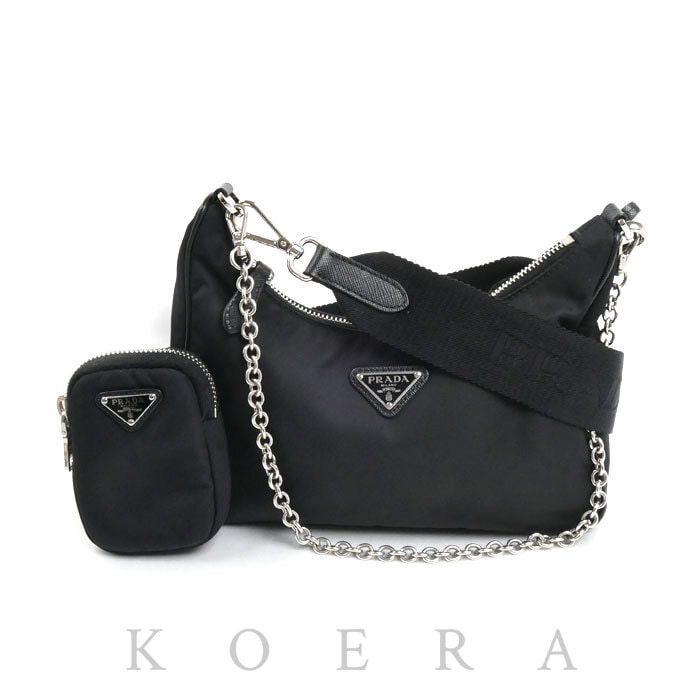 PRADA プラダ Re-Edition 2005 Re-Nylon ショルダーバッグ ブラック 1BH204_R064_F0002  レディース【中古】