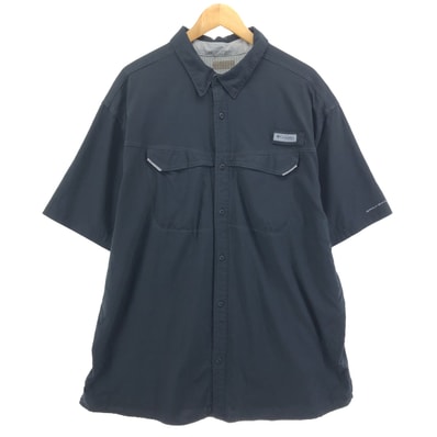 古着 コロンビア Columbia PFG OMNI-SHADE リップストップ 隠しボタンダウン 半袖 フィッシングシャツ メンズXL相当/eaa552839