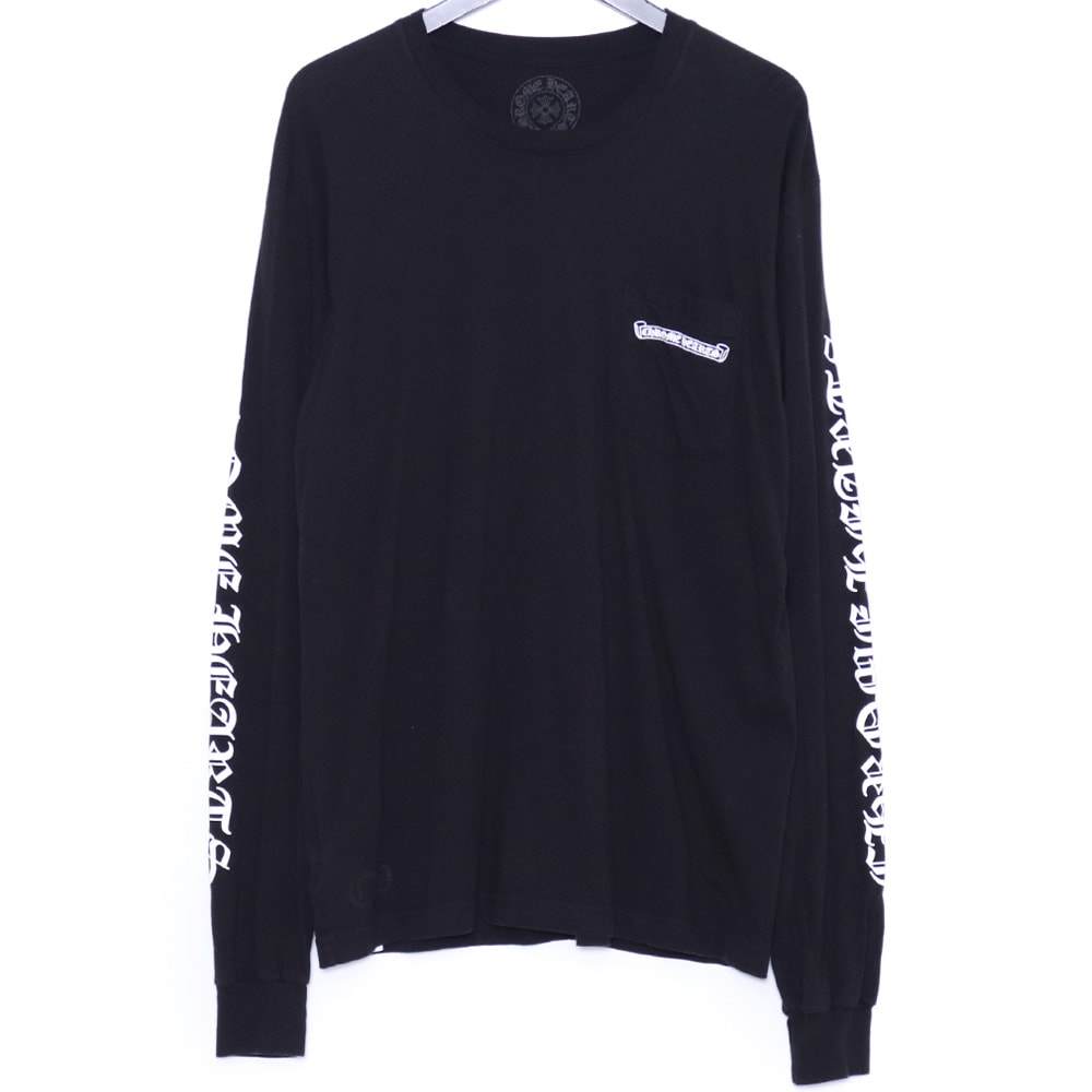 Chrome Hearts Scroll Logo L/S T-Shirt "Black"