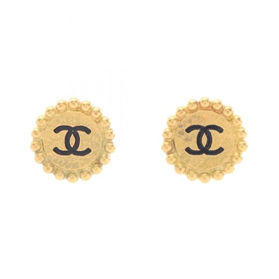 シャネル CHANEL ココマーク ラウンド イヤリング ジュエリー GP(ゴールドメッキ) レディース ゴールド系 / ブラック系 【中古】